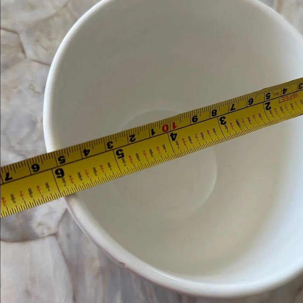 Crate & Barrel Cream Ceramic Bowl 6'in